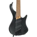 Ibanez EHB1005MS 5-String Headless Multi Scale Electric Bass Guitar, Roasted Birdseye Maple Fretboard, Black Flat