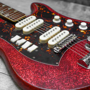 Norma 4-Pickup Electric Guitar Red Sparkle 1960's w/GigBag VINTAGE image 16