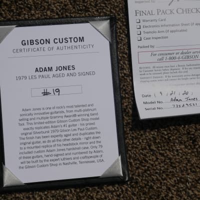 The BEST # | 2020 Gibson Custom Shop Adam Jones '79 Les Paul Custom (Aged, Signed) First Run image 3
