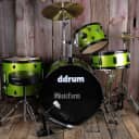 ddrum D2 Rock 4 Piece Drum Set w Hardware and Cymbals Lime Sparkle D2R LIME SPKL