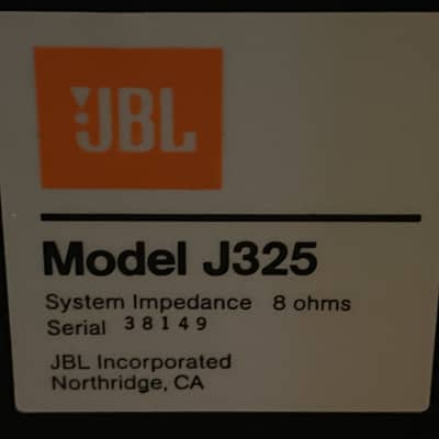 JBL J325 3-way Loudspeakers (1995) Imitation wood veneer/Black image 5