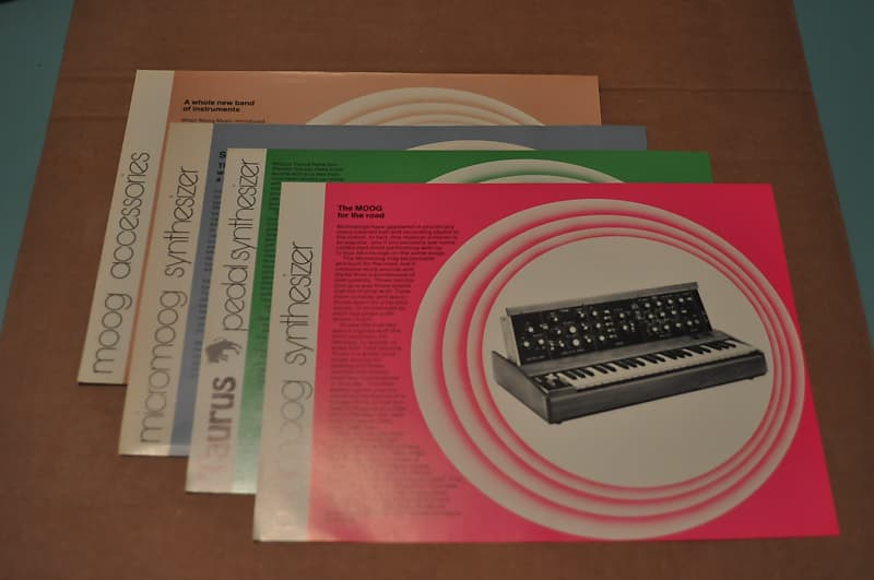 Moog sheets Minimoog, Micromoog, Taurus, Accessories vintage catalog sheets.1976  1976 image 1