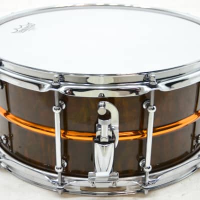 Pork Pie 6.5x14 Snare Drum Candy Yellow Copper w/ Polished Bead image 2