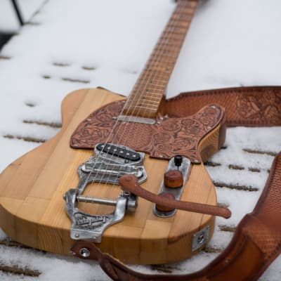 Gepetto B16, Tooled Leather Pickguard and Strap image 10