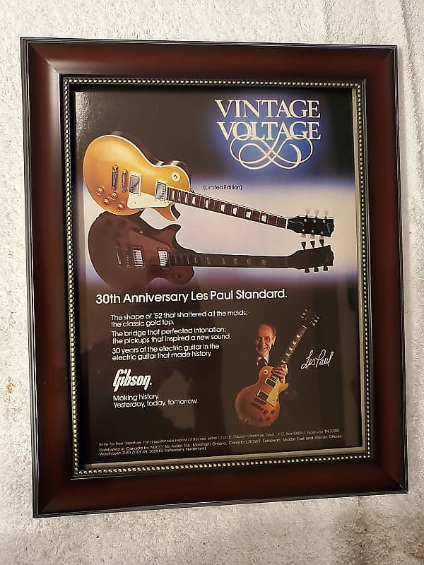 1982 Gibson Guitars Color Promotional Ad Framed 30th | Reverb