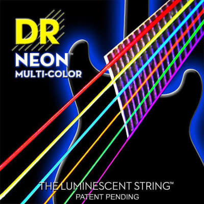 DR NMCA-10 Neon Multi-Color Acoustic Guitar Strings 10-48 multi color image 1