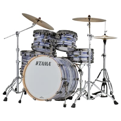 Tama WBR52LBNS-BWO Starclassic Walnut/Birch Duracover Wrap Shell Kit 5 pcs 2025 - Blue & White Oyster/Black Nickel HW 2025 - Blue & White Oyster/Black Nickel HW image 2