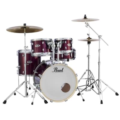 Pearl Export 5-pc Drum Set w/20in Bass & Hardware Burgundy image 1