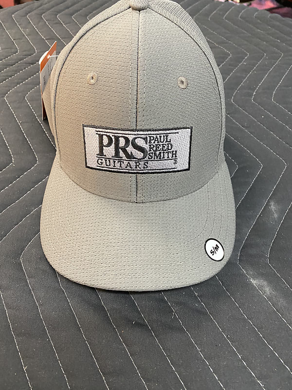 PRS Block Logo Fitted Baseball Hat, Gray | Reverb