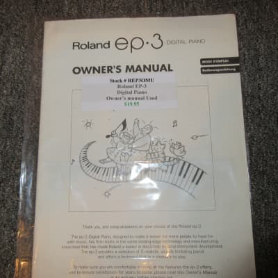 Used Roland EP-3 Digital Piano Owners Manual