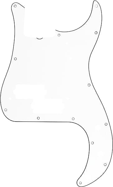 Pickguard Precision Bass  13-Hole Vintage Mount (with Truss Rod Notch) White 3-Ply image 1