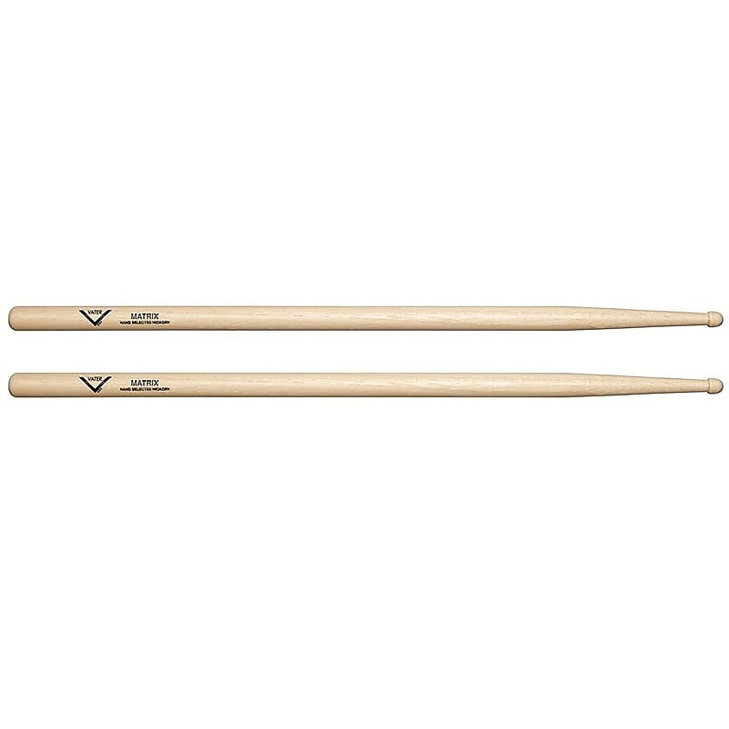 Vater VHMTRXW 5A Matrix Hickory Small Barrel Wood Tip Drum Sticks (Pair) image 1