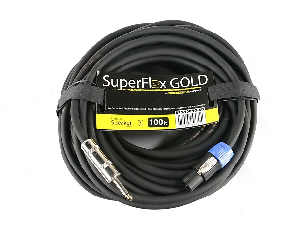 SuperFlex GOLD SFS-100NQ-SD 14-Gauge Twist Lock to 1/4" Speaker Cable - 100' image 1