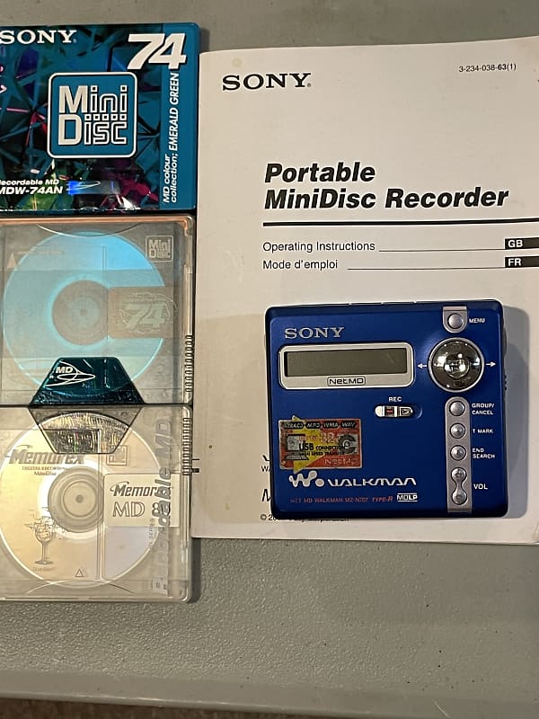 SONY MINIDISC WALKMAN MZN707 early 2000 Blue Reverb Australia