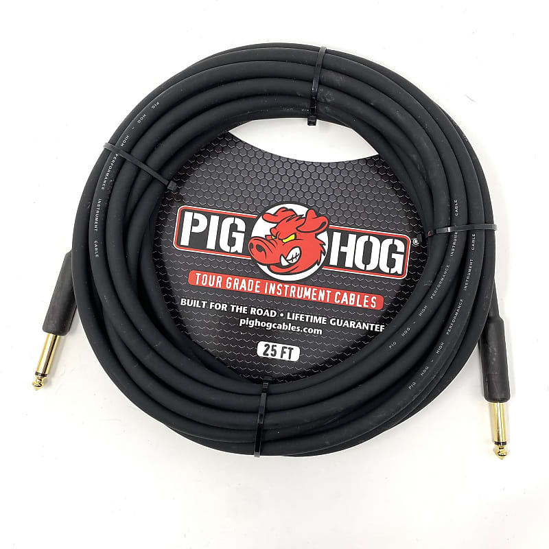 Pig Hog 25-Foot 1/4" TS Straight Tour Grade 8mm Instrument Cable - 25' (PH25) image 1