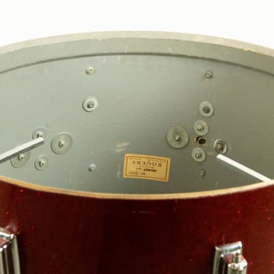 1960s Rogers Headliner Sparkling Red Pearl Drum Set image 10