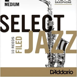 Rico RSF10ASX2M Select Jazz Alto Saxophone Reeds, Filed - Strength 2 Medium (10-Pack)