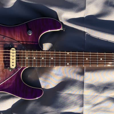 *SPECIAL* Ernie Ball Music Man Steve Morse Y2D Hardtail Purple Sunset Quilt *One of a Kind* image 3