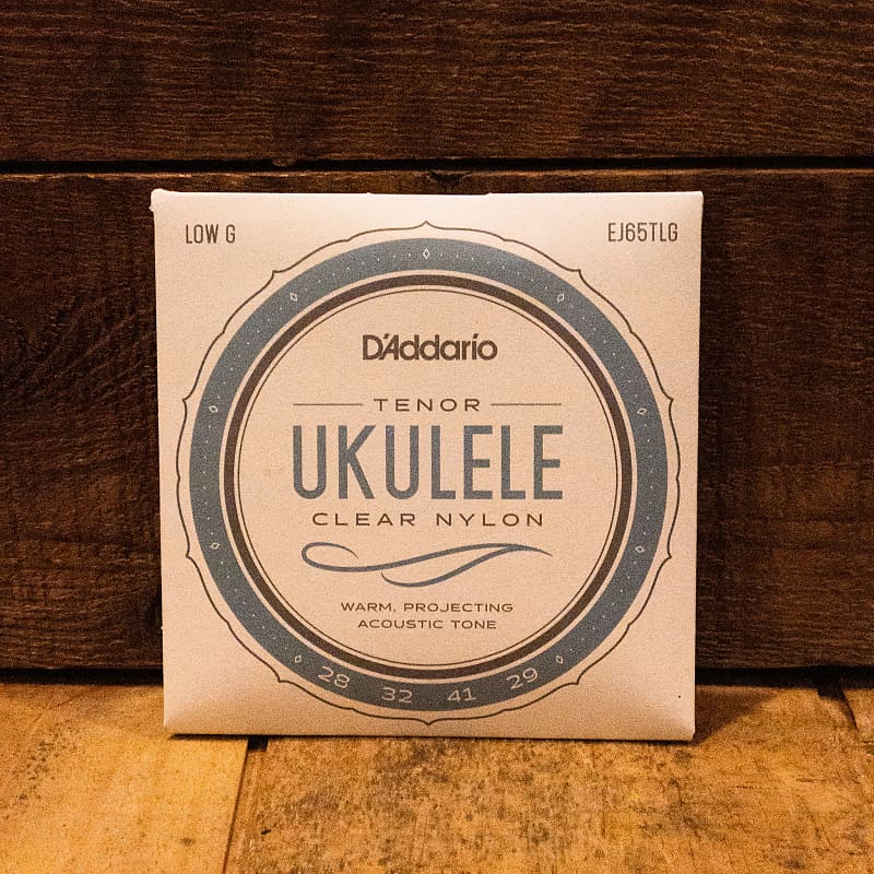 D'Addario EJ65TLG Tenor Ukulele Strings Clear Nylon Low G Reverb