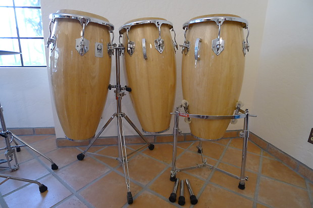 Toca Kaman Conga Tumba Quinto 1997 Natural Wood with Stands