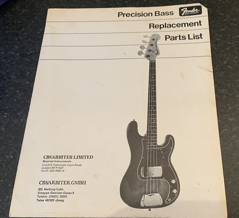 Fender Bass Replacement Parts List | Reverb UK