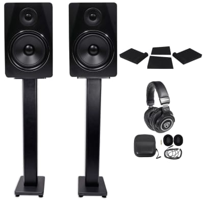  Rockville APM8W 8 2-Way 500W Active/Powered USB Studio Monitor  Speakers Pair, White : Video Games