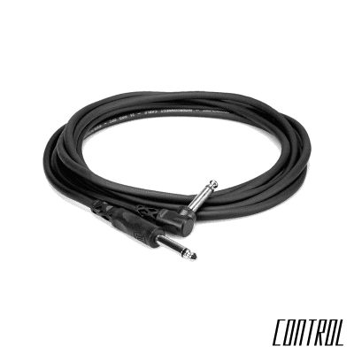 Hosa Unbalanced 1/4" TS Straight to Right Angle Cable - 10 Feet - CPP-110R image 2