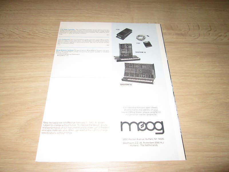 Moog 1982 Product Catalog - Original Vintage Synthesizer