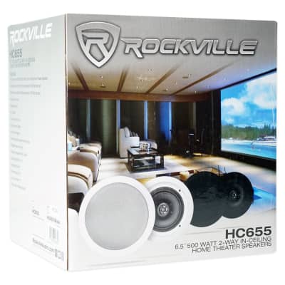 Pair Rockville HC655 Black 6.5" 500 Watt In-Ceiling Home Theater Speakers 8-Ohm image 10