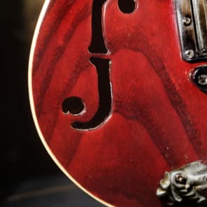 Postal Handmade Traveler Guitar Built-In  Amp  Antique Red full sized 24 scale neck Video image 8