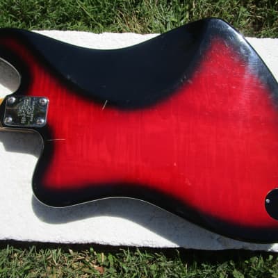 Univox UB-1 Bass Guitar, 1960's, Japan, Cherryburst, Figured Body,  Case image 13