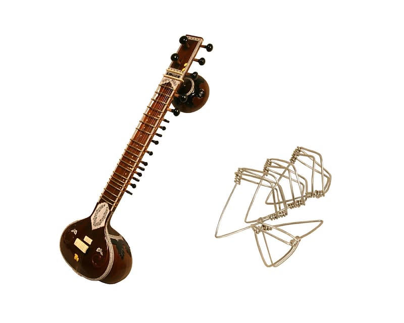 Includes: Left Hand Indian Banjira Full Size Sitar W/ Padded Case & Extra Strings & Mizrabs image 1