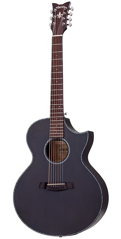 Schecter Orleans Stage-7 7-String Acoustic/Electric Guitar Satin See Thru Black image 1
