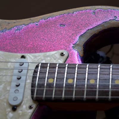 Fender American Stratocaster Magenta Sparkle Heavy Relic Custom Shop Texas Specials image 1