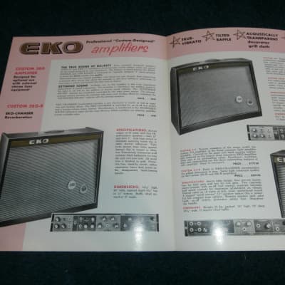 Vintage 1960's Eko Amplifier Fold Out Catalog! Guitars, Lo Duca Bros Accordions! image 3