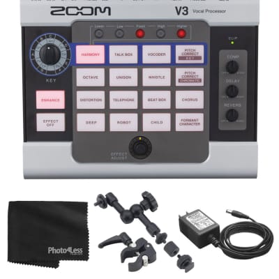 Zoom V3 Vocal Effects Processor Includes Zoom Clamp Mount + AC