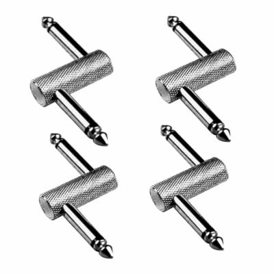 Harvester PC-Z Offset Crank TS 1/4" Male1/4" to 1/4" Z Shaped 4 PACK Guitar Effects Pedal Connectors image 2