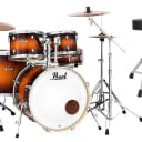 Pearl EXL Export Gloss Tobacco Burst Lacquer 5pc Kit Drums 22_12_13_16_14 +Throne & Hardware Dealer