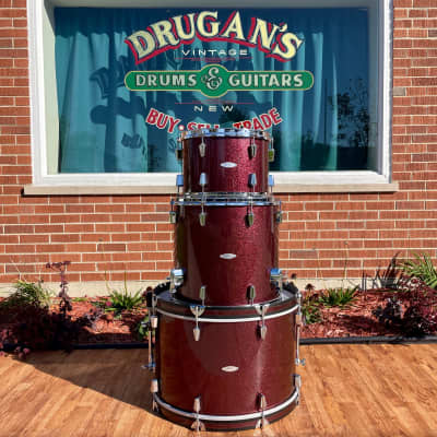 C&C Drum Company Gladstone Big Beat Drum Set Burgundy Sparkle 22/13/16 *Video Demo* image 3