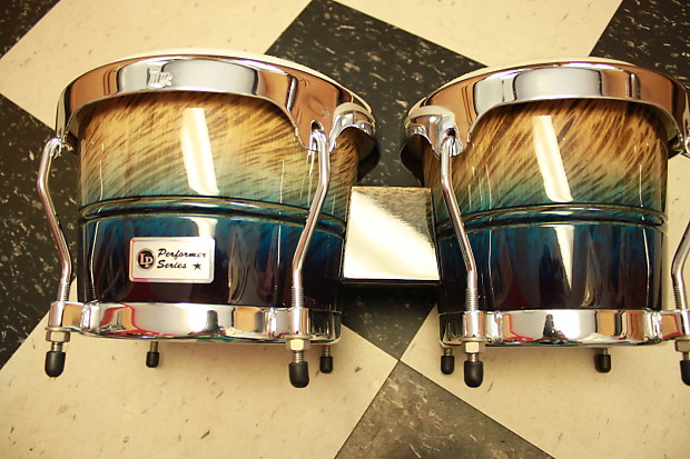 LP Performer Series Bongos with Chrome Hardware Blue Fade