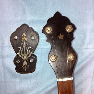 5 String Banjo Fifty Bracket Early 1900s Includes Padded Case & An Inlaid Peghead image 2