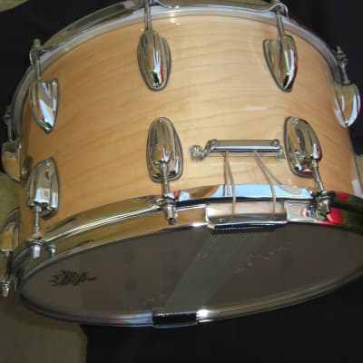 Slingerland 14x8 snare drum 20 lugs, Stick saver hoops 80s/90s - Natural Maple Gloss image 10