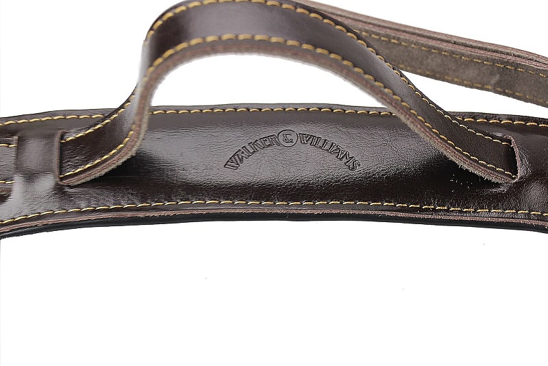 Walker & Williams XL-72 Dark Brown Guitar Strap Extender Lengthens W&W (and Other) Straps Up to 60