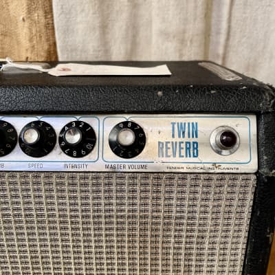 1974 Fender Twin Reverb 2x12" Guitar Tube Amplifier - Silverface w/ Black Panel Mod image 10