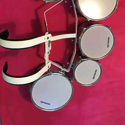 Drumline New Marching Quints Marching Drums with Carrier Silver imagen 3