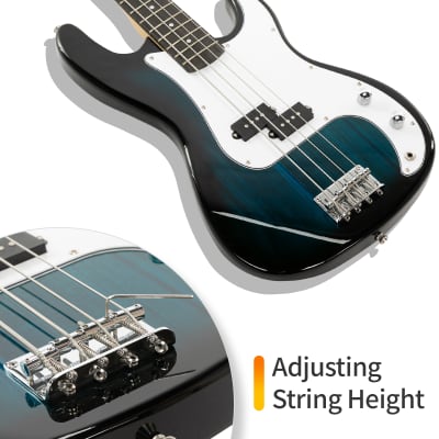 Glarry GP Electric Bass Guitar Dark Blue image 6