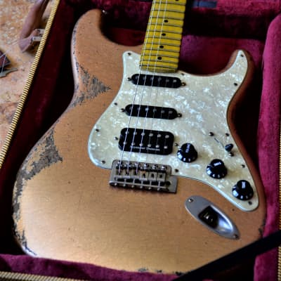 American Fender Stratocaster Custom 2012 Faded Tangerine Sparkle image 5