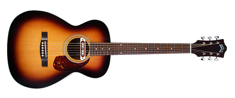 Guild M-240E Troubadour Solid Top Concert Acoustic Guitar W/ DeArmond Boss Pickup, V.Sunburst Satin image 1