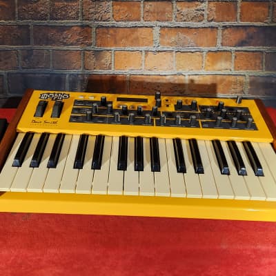 Dave Smith Instruments Mopho 32-Key Monophonic Synthesizer Yellow & Wood Sides w/ Power Supply image 1