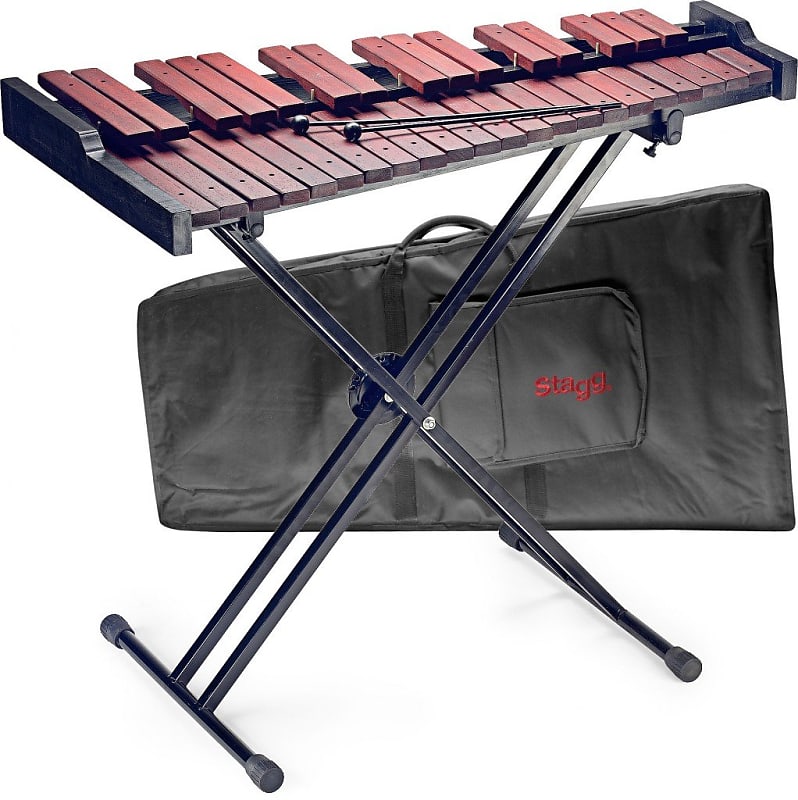 STAGG XYLO-SET 37 XYLOPHONE SET PADOUK 37 BARS W/STAND, BAG & MALLETS image 1